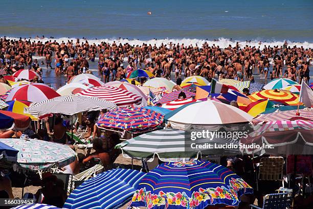 argentina mar del plata beach resort - argentina beach stock pictures, royalty-free photos & images