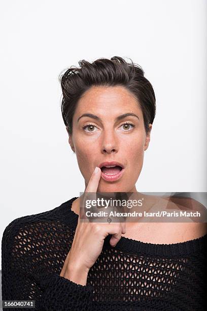 Tv presenter Alexandra Sublet is photographed for Paris Match on January 7, 2013 in Paris, France.