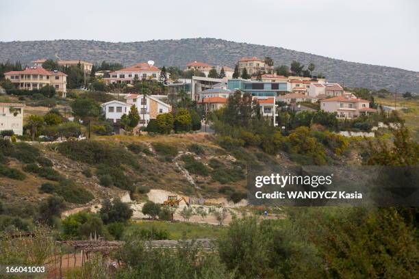 General view of the town of Limassol the second big town of the country called Limassolgrad which hosts 40,000 Russians on March 30, 2013 in...