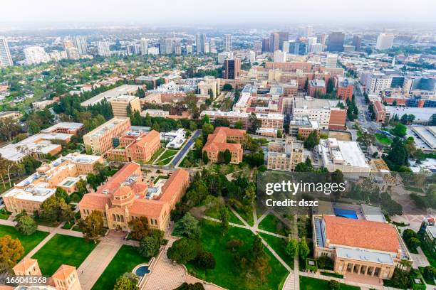 ucla campus en los ángeles, california-vista aérea - universidad de california los ángeles fotografías e imágenes de stock