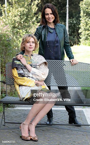 Director Alina Marazzi, and actress Elena Radonicich attend "Tutto Parla di Te" photocall at Casa del Cinema on April 8, 2013 in Rome, Italy.