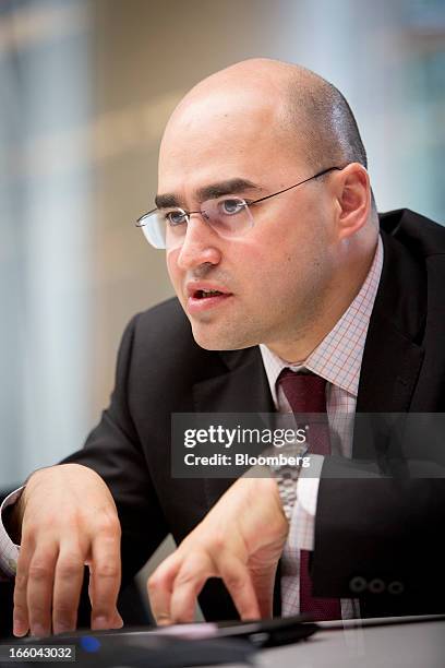 Alexey Kornya, chief financial officer of OAO Mobile TeleSystems, speaks during an interview in New York, U.S., on Monday, April 8, 2013. Russia's...