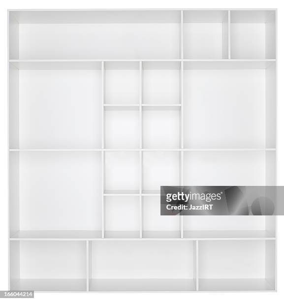 leere weiße holz bücherregal - white book stock-fotos und bilder