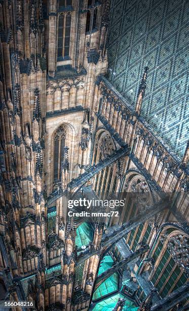 cattedrale di san vito, praga - flying buttress foto e immagini stock