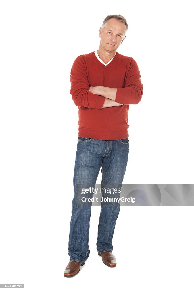 Mature Man With Crossed Arms - Isolated