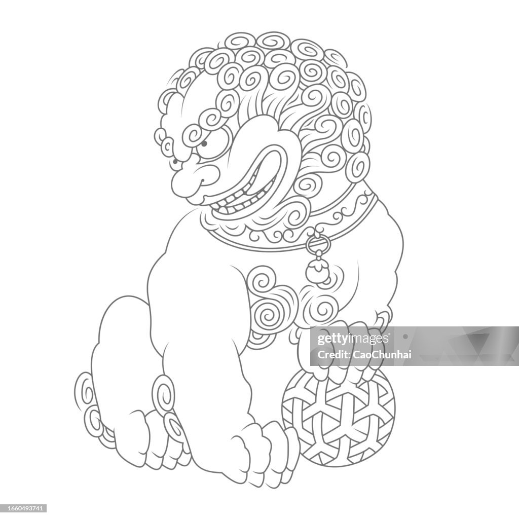 Sitting Chinese lion