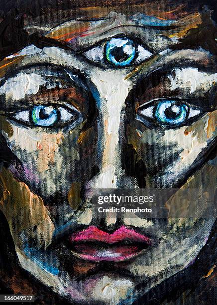 artwork: third eye - expressionism stock illustrations