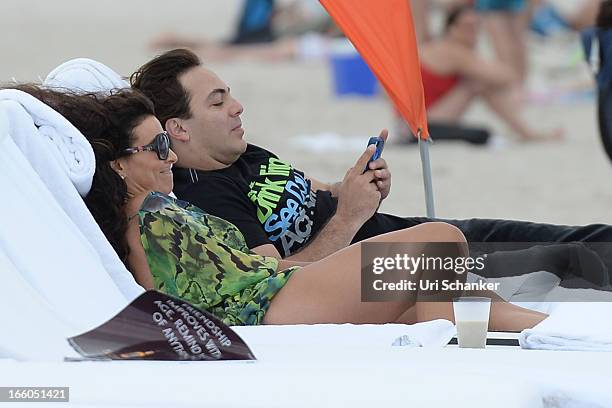 Cristian Castro and his ex wife Valeria Liberman are sighted on April 7, 2013 in Miami Beach, Florida.