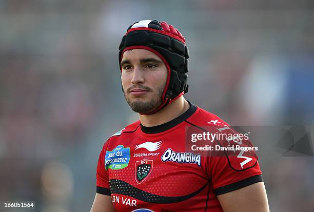 Alexis Palisson of Toulon looks on during the Heineken Cup quarter final match between Toulon and Leicester Tigers at Felix Mayol Stadium on April 7,...