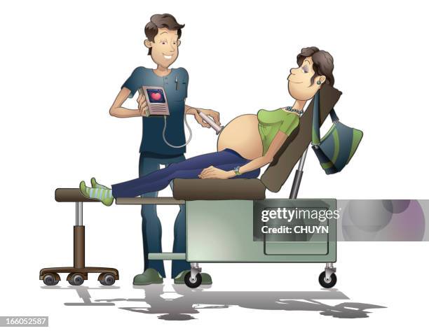 baby on the way - isolated - patient lying on back stock illustrations