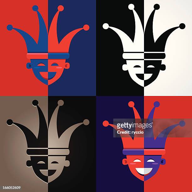 jester faces - clown stock illustrations