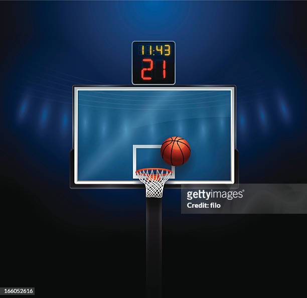 basketball hoop - basketball ball stock illustrations