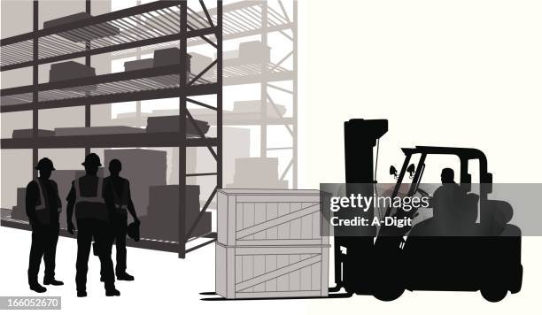 warehouse workers - warehouse stock illustrations