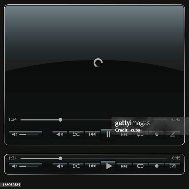black media player elements - portable music players stock illustrations