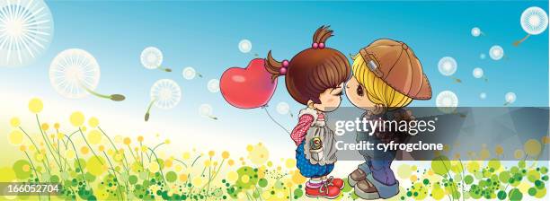 i love you - couple springtime stock illustrations