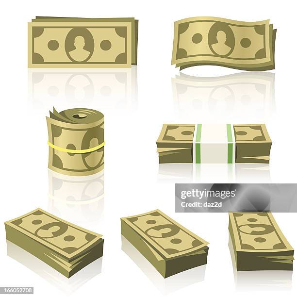 yellow money stacks - canadian one hundred dollar bill 幅插畫檔、美工圖案、卡通及圖標