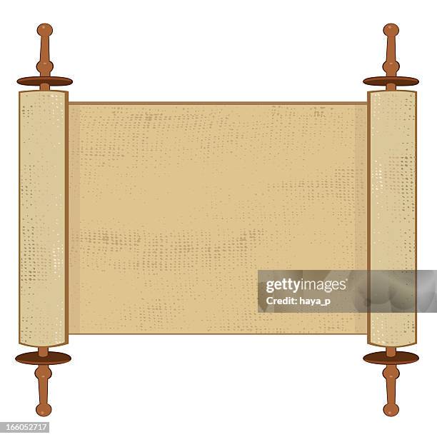 holy book scroll on white background - torah stock illustrations