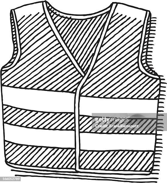 safety vest drawing - reflective clothing stock illustrations