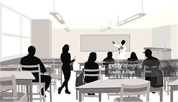learning vector silhouette - middle school teacher stock illustrations