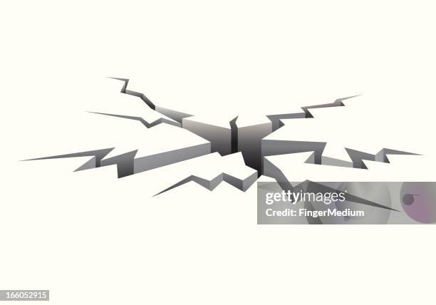 earthquake - ground shatter stock illustrations