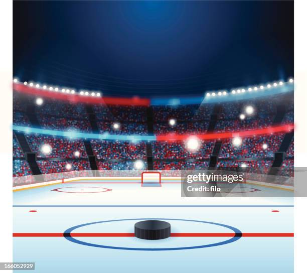 ilustraciones, imágenes clip art, dibujos animados e iconos de stock de hockey sobre hielo - pista de hockey de hielo