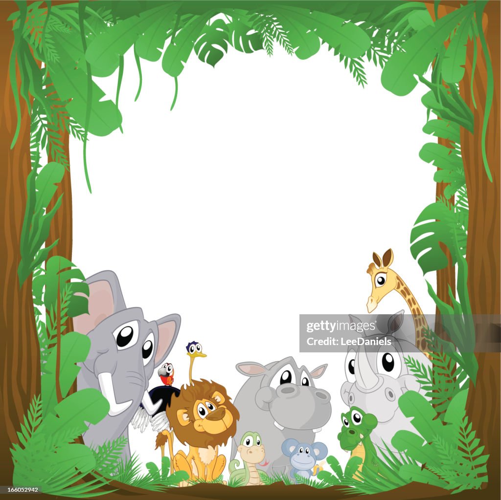 Jungle Animals Background Frame High-Res Vector Graphic - Getty Images Jungle Animals Background Frame High-Res Vector Graphic - Getty Images