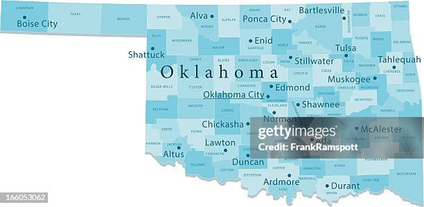 oklahoma vector map regions isolated - view into land stock illustrations