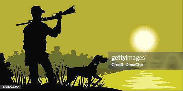 hunting banner - hunting stock illustrations