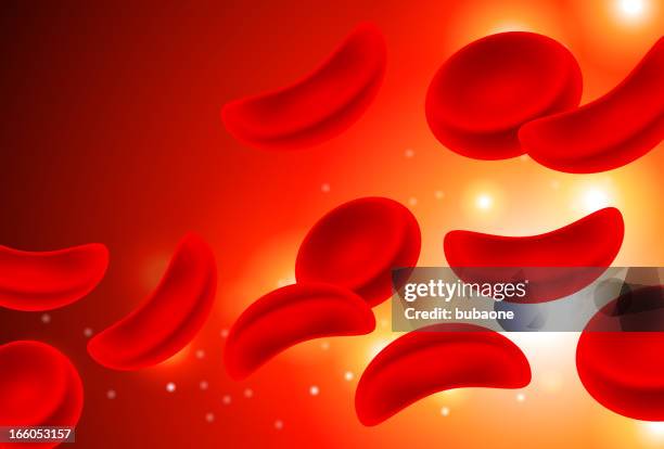 sickle cell anemia red cells in blood stream - sickle cell stock illustrations