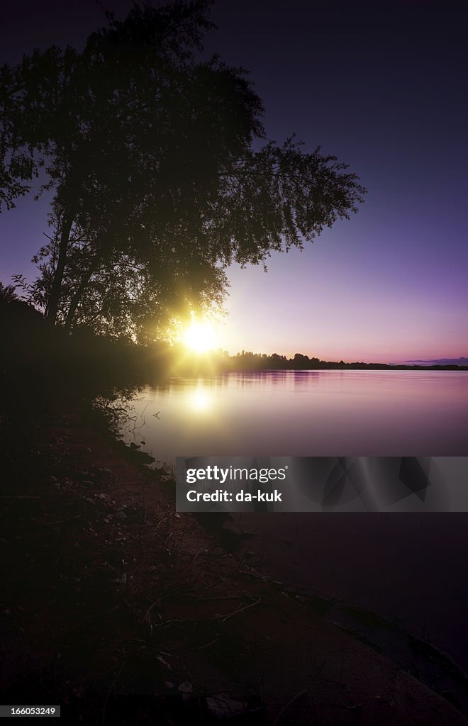 Night shot of lake