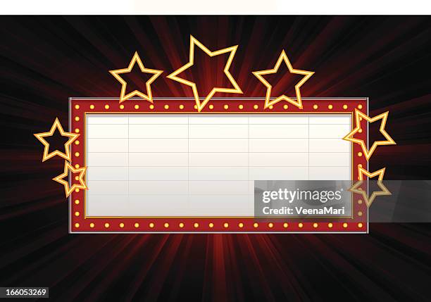 ilustraciones, imágenes clip art, dibujos animados e iconos de stock de marquesina de banner - theater marquee commercial sign