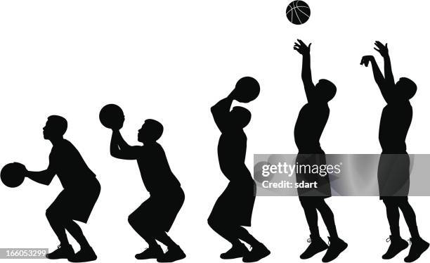 men's basketball sequence - amateur stock illustrations