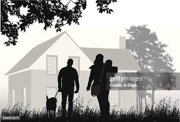 house'n dog - leash vector stock illustrations