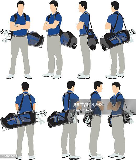 golf player with arms crossed - golf shirt stock illustrations