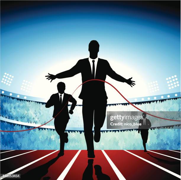 winning the race - businessman stock illustrations