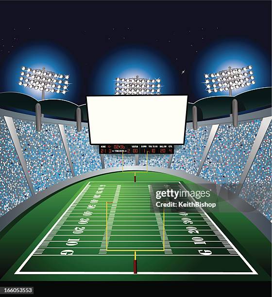 stadion-jumbotron, ein großbildschirm - american football on screen stock-grafiken, -clipart, -cartoons und -symbole