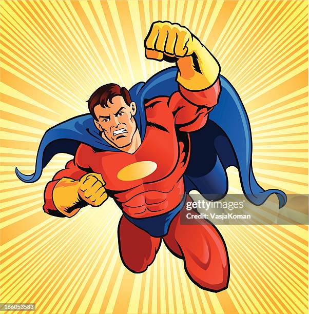 flying super hero - only men stock illustrations