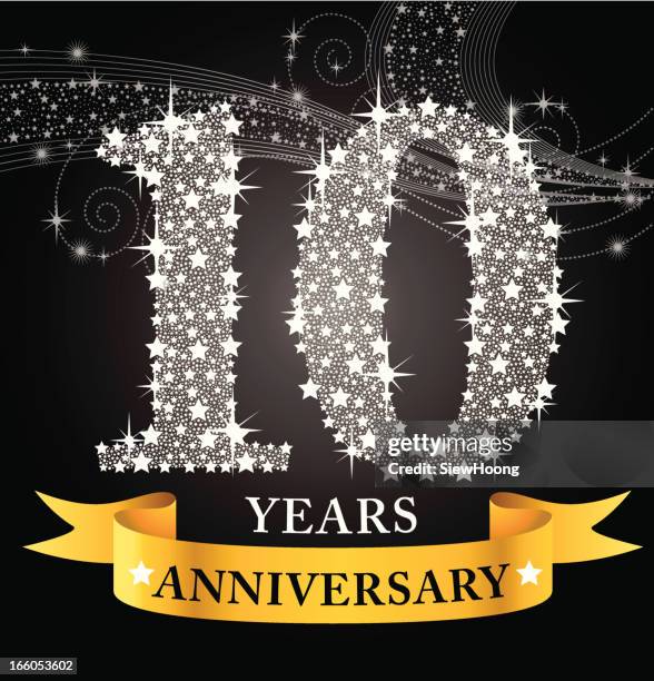 ilustraciones, imágenes clip art, dibujos animados e iconos de stock de 10° aniversario - 10° aniversario