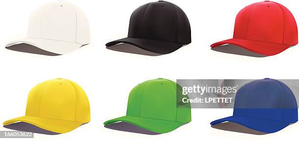 ilustraciones, imágenes clip art, dibujos animados e iconos de stock de tapa-ilustración vectorial - sombrero azul