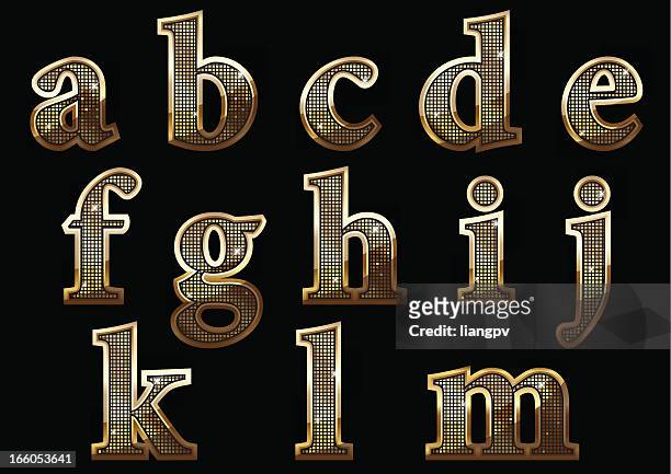 alphabete - gold edelmetall stock-grafiken, -clipart, -cartoons und -symbole