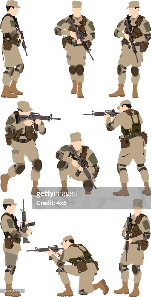 Army homme avec un fusil
