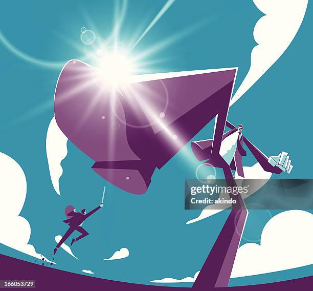 big challenge - small corporate business stock illustrations
