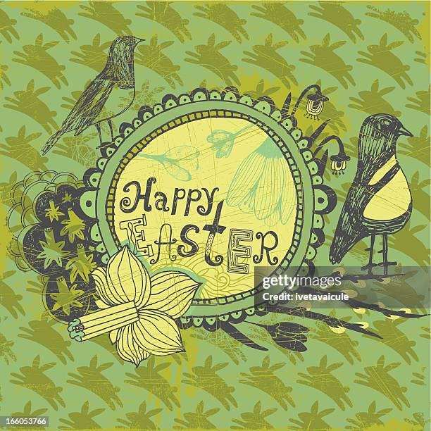 happy easter - crocus stock illustrations