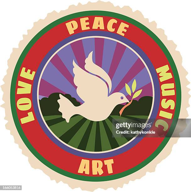 peace emblem - hippy stock illustrations