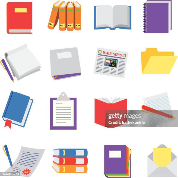 books and documents - ring binder stock illustrations