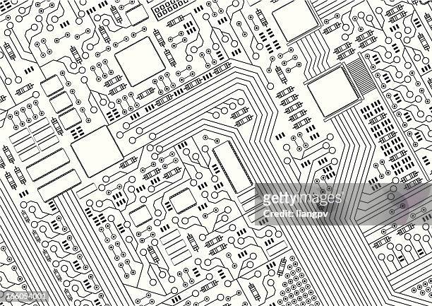 illustrazioni stock, clip art, cartoni animati e icone di tendenza di scheda a circuito - chip del computer