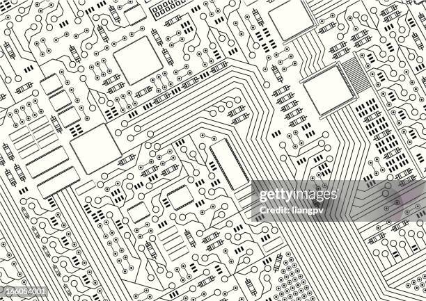 illustrazioni stock, clip art, cartoni animati e icone di tendenza di scheda a circuito - chip del computer