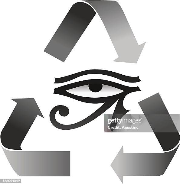reincarnation symbol mit horus eye - rebirth stock-grafiken, -clipart, -cartoons und -symbole