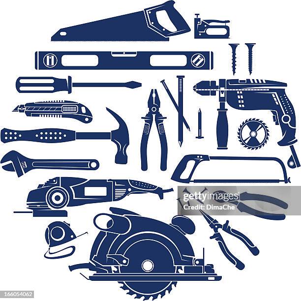 stockillustraties, clipart, cartoons en iconen met working tools - spijker