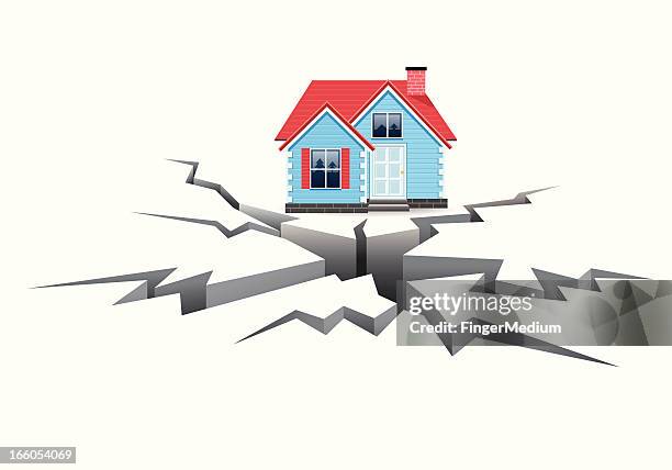 home at risk - house damage stock illustrations